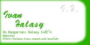 ivan halasy business card